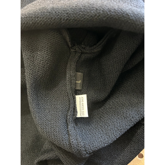 St John Basics Crewneck Sweater Womens Large Black Santana Knit Zip Vintage USA - Picture 6 of 10